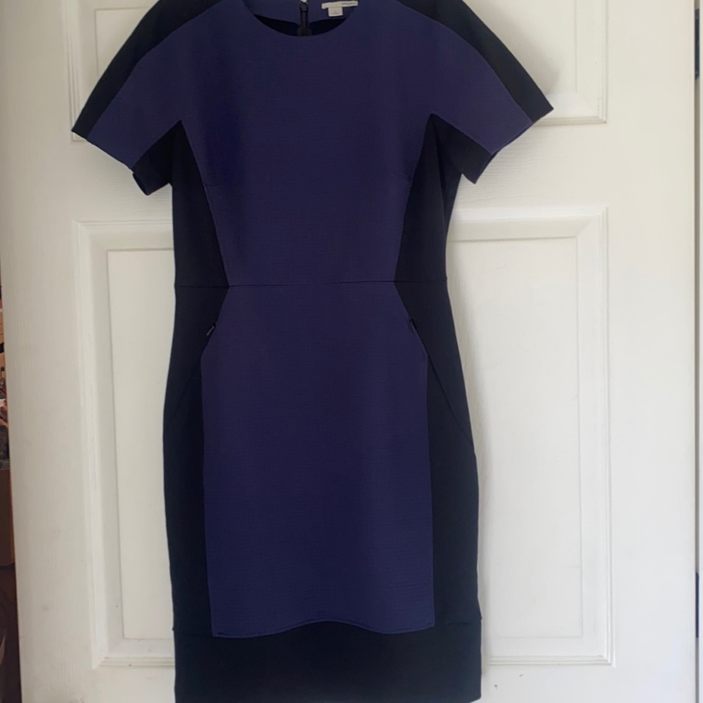 Blue and black Halogen dress zipper back size 6